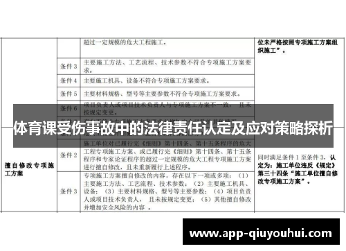 体育课受伤事故中的法律责任认定及应对策略探析